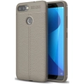 Asus Zenfone Max Plus (M1) ZB570TL Kılıf Deri Görünümlü Lüks Parmak İzi Bırakmaz Niss Silikon Kapak - Gri