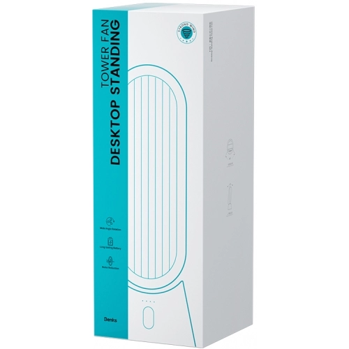 Benks Ace Tower F25 Taşınabilir Şarjlı LED Işık Göstergeli Masaüstü Soğutucu Fan - Krem