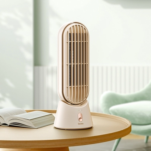 Benks Ace Tower F25 Taşınabilir Şarjlı LED Işık Göstergeli Masaüstü Soğutucu Fan - Krem