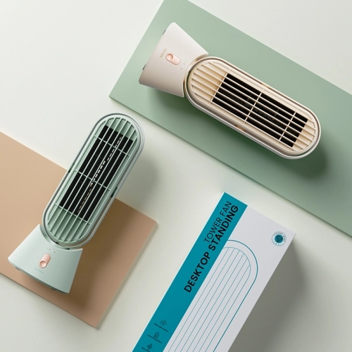 Benks Ace Tower F25 Taşınabilir Şarjlı LED Işık Göstergeli Masaüstü Soğutucu Fan - Yeşil