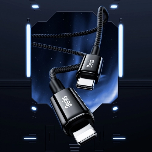 Benks D43 Type-C to Lightning PD Hızlı Şarj ve Data Kablo 480Mbps 1.2 Metre - Siyah