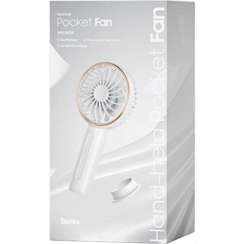 Benks F22 Soğutucu Mini Vantilatör 3 Kademeli Portatif Soğutucu Fan - Beyaz