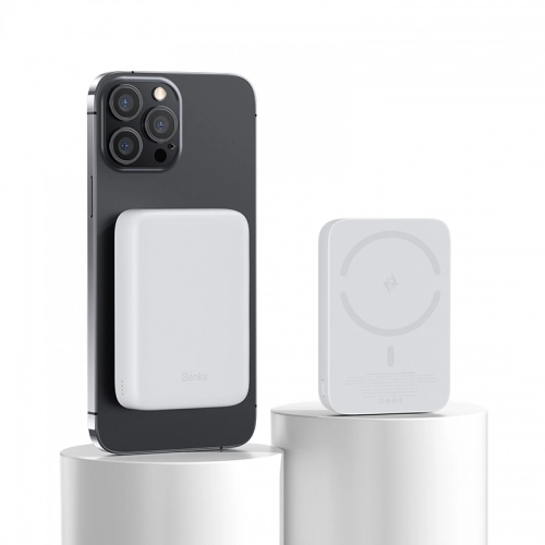 Benks Magsafe Magnetic Slim Powerbank 10000 mAh MP03 - Beyaz