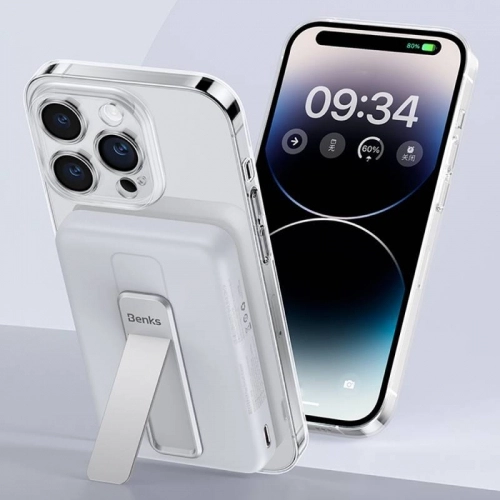 Benks MP08 Magsafe Magnetik Standlı İnce Tasarımlı Powerbank 10000mAh - Beyaz