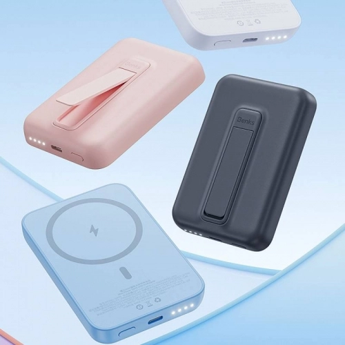 Benks MP09 Magsafe Magnetik Standlı İnce Tasarımlı Powerbank 6000mAh - Mavi