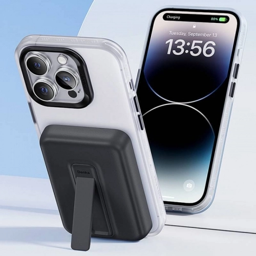 Benks MP09 Magsafe Magnetik Standlı İnce Tasarımlı Powerbank 6000mAh - Siyah