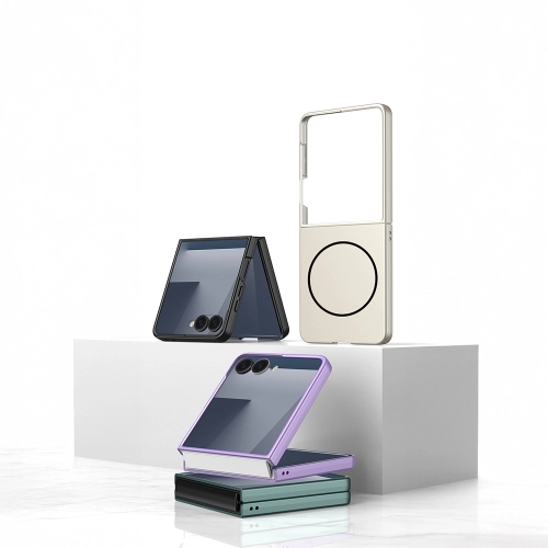 Samsung Galaxy Z Flip 7 Kılıf Magsafe Uyumlu Kıpta Kablosuz Şarj Destekli Kapak - Titanyum