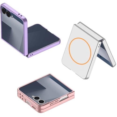 Samsung Galaxy Z Flip 7 Kılıf Magsafe Uyumlu Kıpta Kablosuz Şarj Destekli Kapak - Rose Gold