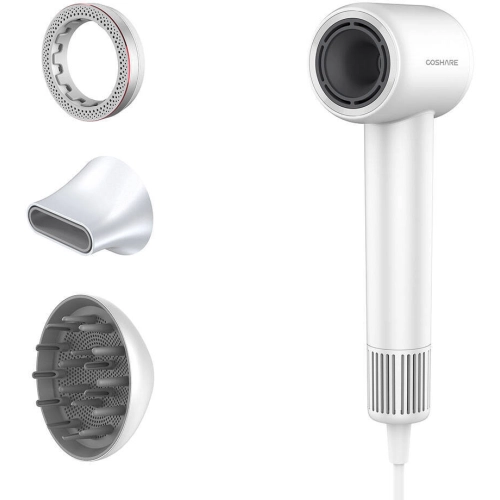 Coshare HD10E SuperFlow1 İyon Teknolojili Isı Dereceli Led Işıklı Saç Kurutma Fön Makinesi - Beyaz