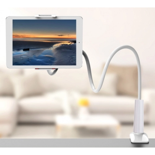 Ergonomik 360 Dönebilen Masa Tablet Telefon Tutucu - Beyaz