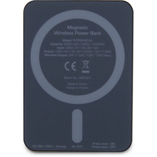 Ferrari Led Işıklı Göstergeli Magsafe Magnetik Orjinal Lisanslı Powerbank 5000 Mah - Siyah