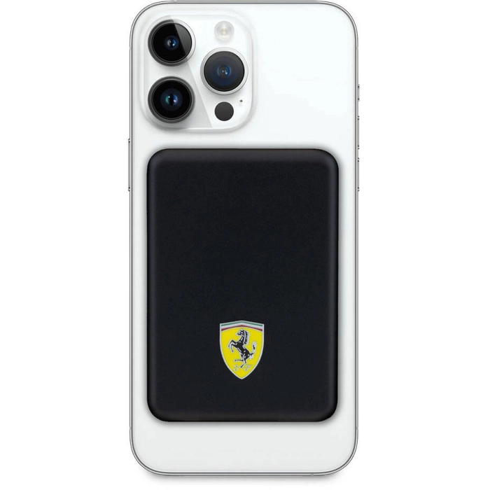 Ferrari Led Işıklı Göstergeli Magsafe Magnetik Orjinal Lisanslı Powerbank 5000 Mah - Siyah
