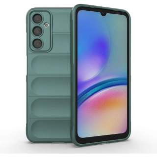 Samsung Galaxy A05s Kılıf Esnek TPU Oyuklu Arka Yüzey Tasarımlı Zore Etnik Silikon Kapak - Koyu Yeşil