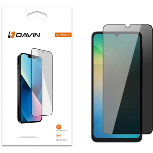 Samsung Galaxy A06 Kırılmaz Cam 5D Ekran Koruyucu Karartmalı Hayalet Cam Privacy Tam Kapatan - Siyah