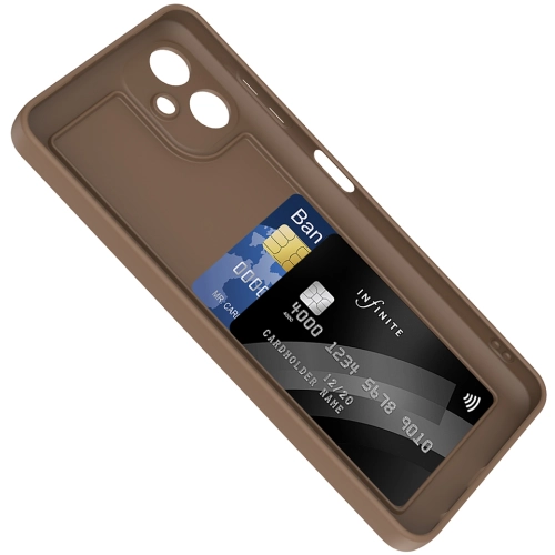 Samsung Galaxy A06 Kılıf İçi Kadife Dokulu Kartlık Hazneli Mat Vitra Silikon Kapak - Pembe