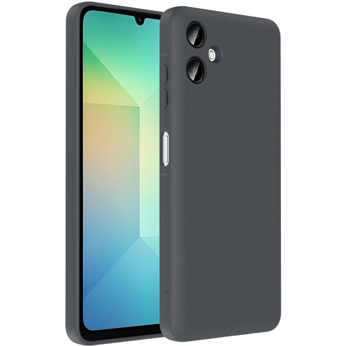 Samsung Galaxy A06 Kılıf İçi Kadife Dokulu Kartlık Hazneli Mat Vitra Silikon Kapak - Gri