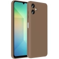 Samsung Galaxy A06 Kılıf İçi Kadife Dokulu Kartlık Hazneli Mat Vitra Silikon Kapak - Kahverengi