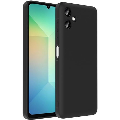 Samsung Galaxy A06 Kılıf İçi Kadife Dokulu Kartlık Hazneli Mat Vitra Silikon Kapak - Siyah