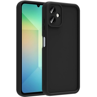 Samsung Galaxy A06 ile Uyumlu Kılıf Kamera Korumalı Silikon Ananas Kapak - Siyah