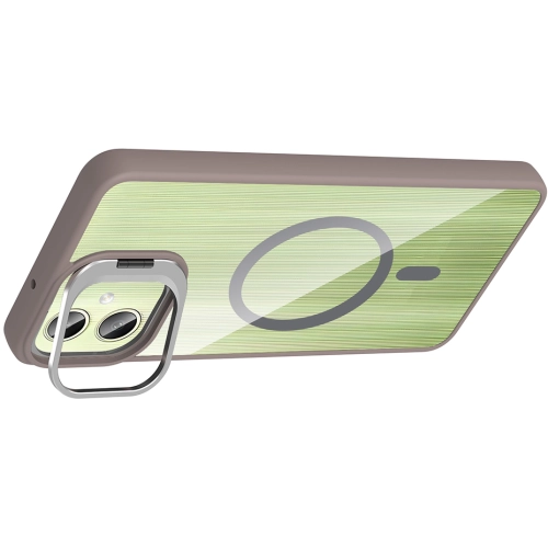 Samsung Galaxy A06 Kılıf Standlı ve Kamera Lens Hediyeli M-Safe Şarj Özellikli Etro Kapak - Siyah