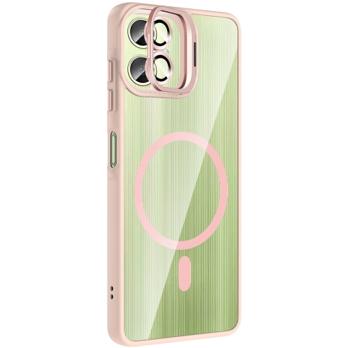 Samsung Galaxy A06 Kılıf Standlı ve Kamera Lens Hediyeli M-Safe Şarj Özellikli Etro Kapak - Derin Mor