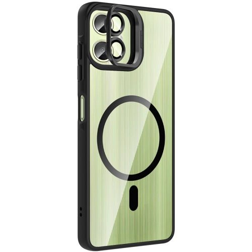 Samsung Galaxy A06 Kılıf Standlı ve Kamera Lens Hediyeli M-Safe Şarj Özellikli Etro Kapak - Pembe