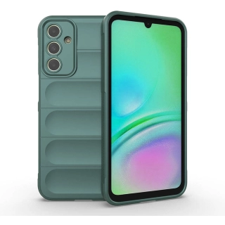 Samsung Galaxy A15 Kılıf Esnek TPU Oyuklu Arka Yüzey Tasarımlı Zore Etnik Silikon Kapak - Koyu Yeşil