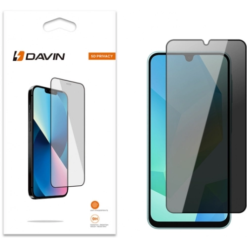 Samsung Galaxy A16 Kırılmaz Cam 5D Ekran Koruyucu Karartmalı Hayalet Cam Privacy Tam Kapatan - Siyah