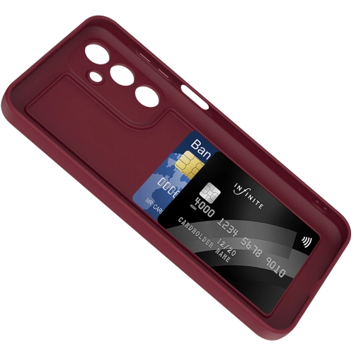 Samsung Galaxy A16 Kılıf İçi Kadife Dokulu Kartlık Hazneli Mat Vitra Silikon Kapak - Kahverengi