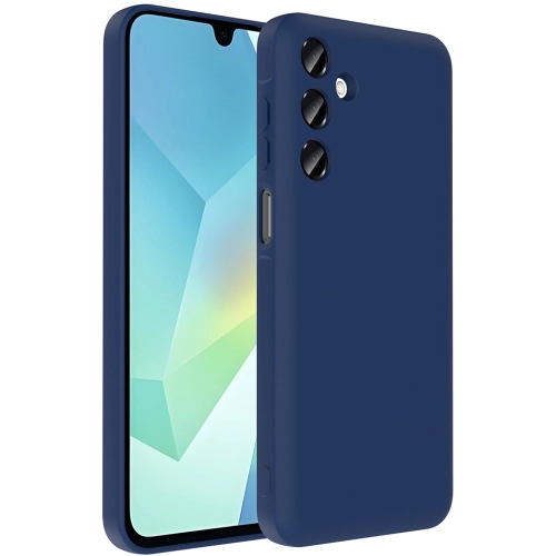 Samsung Galaxy A16 Kılıf İçi Kadife Dokulu Kartlık Hazneli Mat Vitra Silikon Kapak - Lacivert