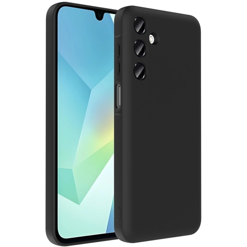 Samsung Galaxy A16 Kılıf İçi Kadife Dokulu Kartlık Hazneli Mat Vitra Silikon Kapak - Siyah