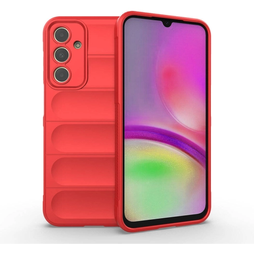 Samsung Galaxy A25 Kılıf Esnek TPU Oyuklu Arka Yüzey Tasarımlı Zore Etnik Silikon Kapak - Kırmızı