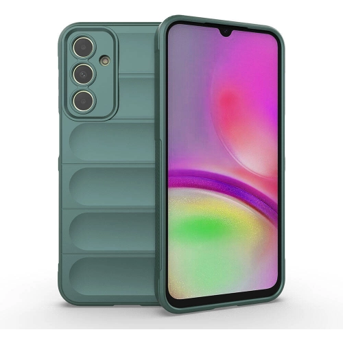 Samsung Galaxy A25 Kılıf Esnek TPU Oyuklu Arka Yüzey Tasarımlı Zore Etnik Silikon Kapak - Koyu Yeşil