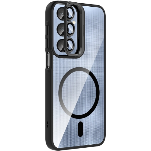 Samsung Galaxy A25 Kılıf Standlı ve Kamera Lens Hediyeli M-Safe Şarj Özellikli Etro Kapak - Desert Titanyum