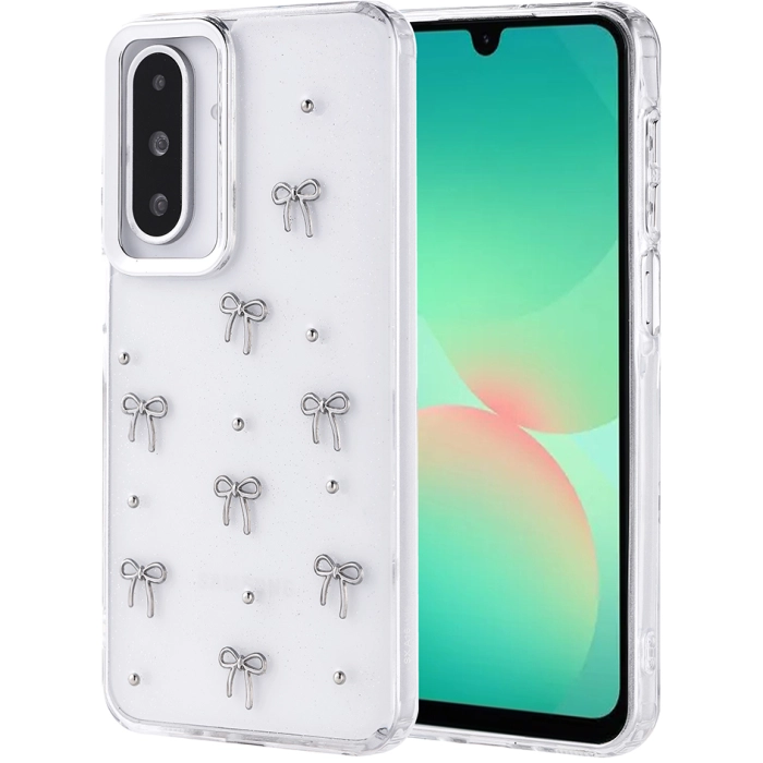 Samsung Galaxy A26 Kılıf Airbag Tasarımlı Simli Şeffaf Zore Kutup Kapak - Fiyonk