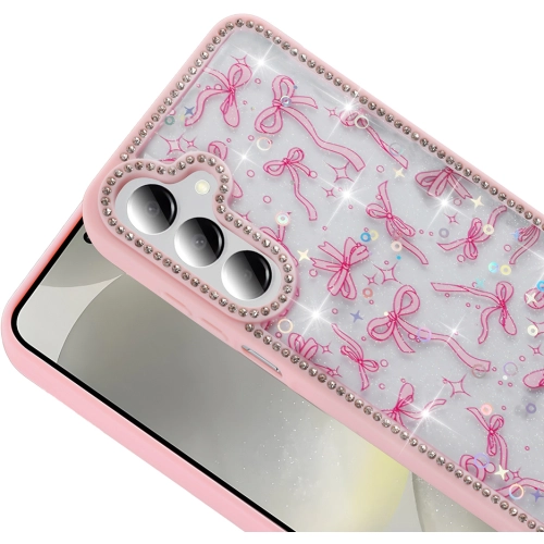 Samsung Galaxy A26 Kılıf Taşlı ve Simli Tasarım Lux Işıltılı Azra Kapak - Siyah