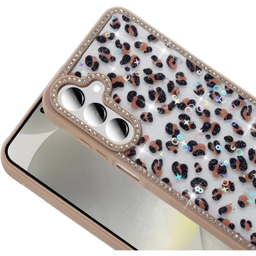 Samsung Galaxy A26 Kılıf Taşlı ve Simli Tasarım Lux Işıltılı Azra Kapak - Gold