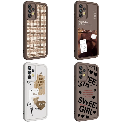 Samsung Galaxy A32 4G Kılıf Kamera Korumalı Baskılı Arka Yüzey Klas Kapak - Beyaz