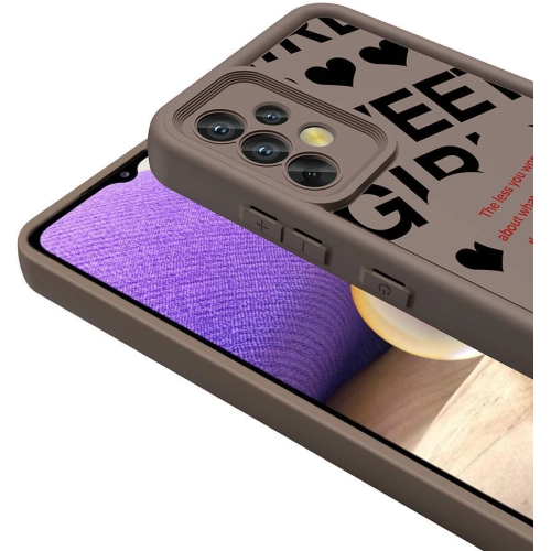 Samsung Galaxy A32 4G Kılıf Kamera Korumalı Baskılı Arka Yüzey Klas Kapak - Beyaz