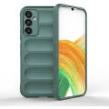 Samsung Galaxy A34 Kılıf Esnek TPU Oyuklu Arka Yüzey Tasarımlı Zore Etnik Silikon Kapak - Koyu Yeşil