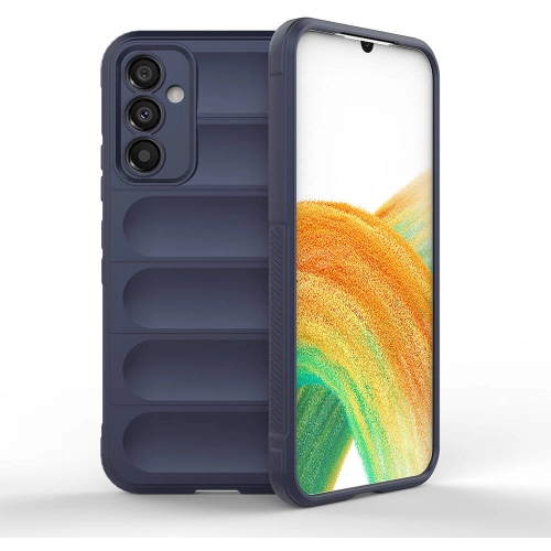 Samsung Galaxy A34 Kılıf Esnek TPU Oyuklu Arka Yüzey Tasarımlı Zore Etnik Silikon Kapak - Lacivert