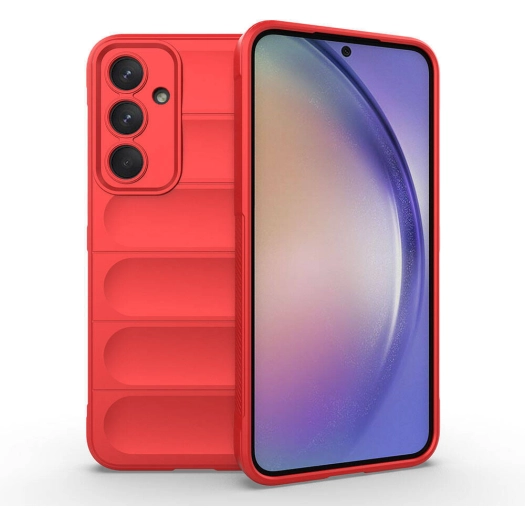 Samsung Galaxy A35 Kılıf Esnek TPU Oyuklu Arka Yüzey Tasarımlı Zore Etnik Silikon Kapak - Kırmızı