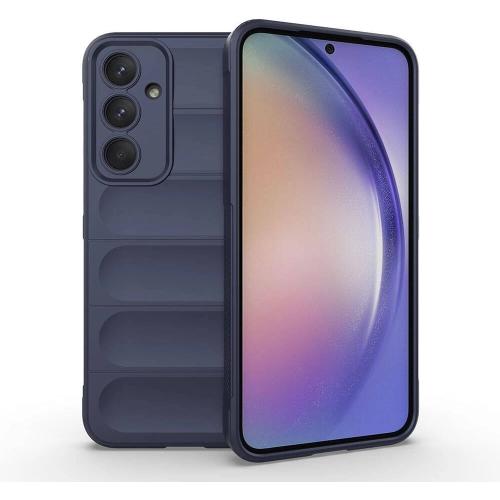 Samsung Galaxy A35 Kılıf Esnek TPU Oyuklu Arka Yüzey Tasarımlı Zore Etnik Silikon Kapak - Lacivert