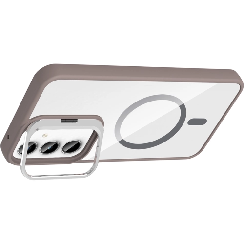 Samsung Galaxy A35 Kılıf Standlı ve Kamera Lens Hediyeli M-Safe Şarj Özellikli Etro Kapak - Siyah