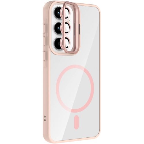 Samsung Galaxy A35 Kılıf Standlı ve Kamera Lens Hediyeli M-Safe Şarj Özellikli Etro Kapak - Siyah