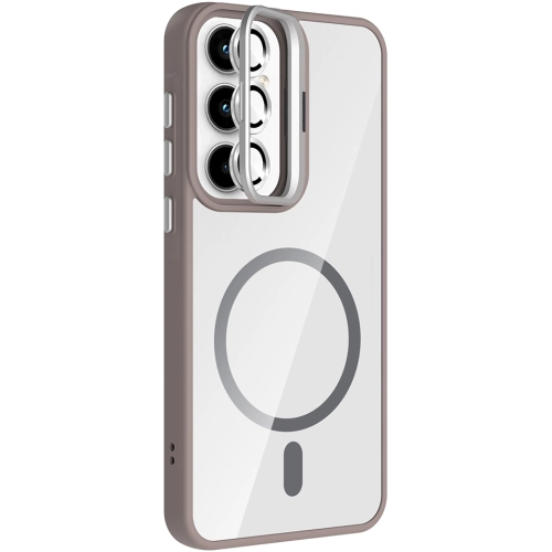 Samsung Galaxy A35 Kılıf Standlı ve Kamera Lens Hediyeli M-Safe Şarj Özellikli Etro Kapak - Pembe