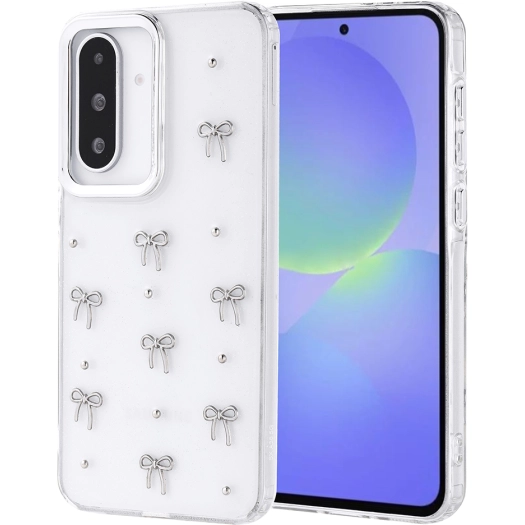 Samsung Galaxy A36 Kılıf Airbag Tasarımlı Simli Şeffaf Zore Kutup Kapak - Fiyonk