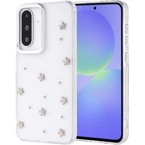 Samsung Galaxy A36 Kılıf Airbag Tasarımlı Simli Şeffaf Zore Kutup Kapak - Yıldız