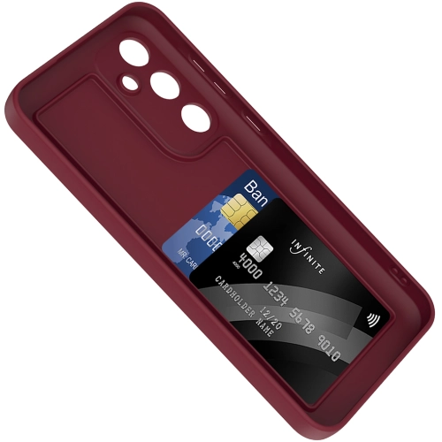 Samsung Galaxy A36 Kılıf İçi Kadife Dokulu Kartlık Hazneli Mat Vitra Silikon Kapak - Kahverengi