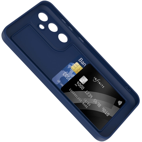 Samsung Galaxy A36 Kılıf İçi Kadife Dokulu Kartlık Hazneli Mat Vitra Silikon Kapak - Mürdüm